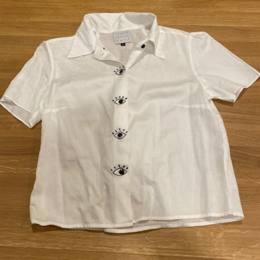 White Button Down Blouse, Hannah Kristina Metz, L